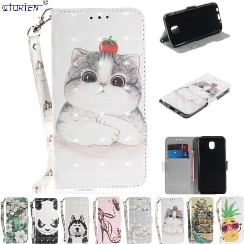 Flip Case For Samsung Galaxy J7 Pro 2017 Leather Wallet Cover SM-J730F/DS SM-J730FM/DS 3D Painting Shockproof Phone Cases Funda