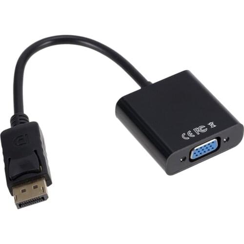 Display Port DP to VGA Adapter Cable Male to Female Converter for PC Computer Monitor Projector Laptop HDTV