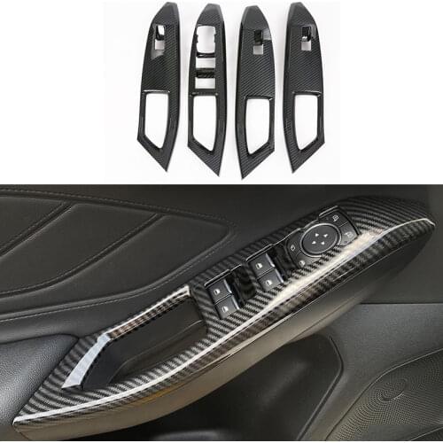 Windows Lift Switch Button Sticker Door Armrest Protector Cover Trim For Ford Focus 2019 2020 ST-Line Car Styling Accessories