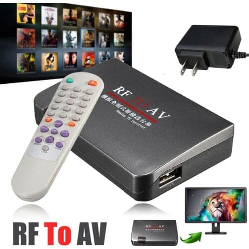 F TO AV Signal Receiver RF To AV Analog Cable TV Receiver Converter USB With Remote Control For Television