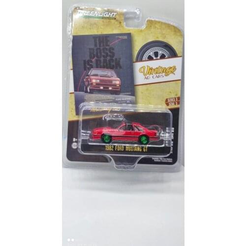 GreenLight 1:64 1982 Ford Mustang GT Red Green version Alloy toy cars Metal Diecast Model Vehicles For Children Boys gift hot