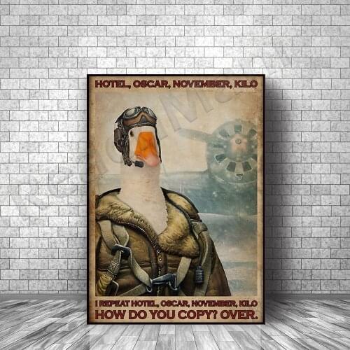 Goose Pilot Aircraft Parachuting US Air Force Poster Farmer Agriculture Gift Hotel Oscar November Kilogram Poster Home Decor Pos