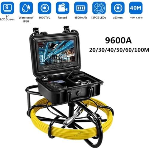 Eyoyo 9600A Full HD Dual Camera Lens Pipeline Endoscope Inspection Camera 40M Drain Sewer Pipeline Industrial Endoscope Cam