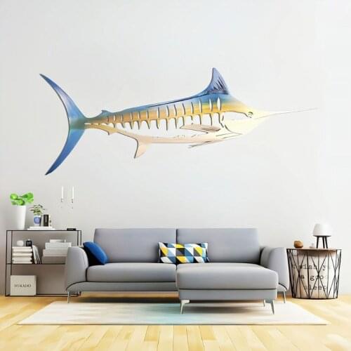 Creative Simulation Metal Shark Tuna Pendant Wall Decor Metal Fish Sculpture Amazing Artworks Hang Where You Want To Hang Them