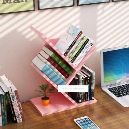 Creative Desktop Tree Shape Bookshelf Wood Multilayer Books Organizer Desktop Bookends Studyroom Desk Accessories Office Suplies