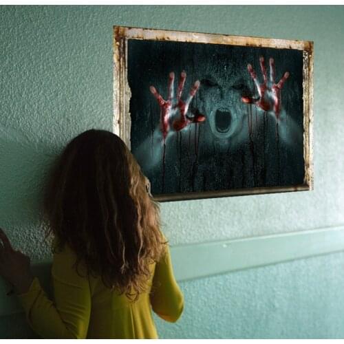 Creative terror effect Halloween gothic wallpaper stickers game Power Limited 3D ghost wall decor decals home decor Halloween