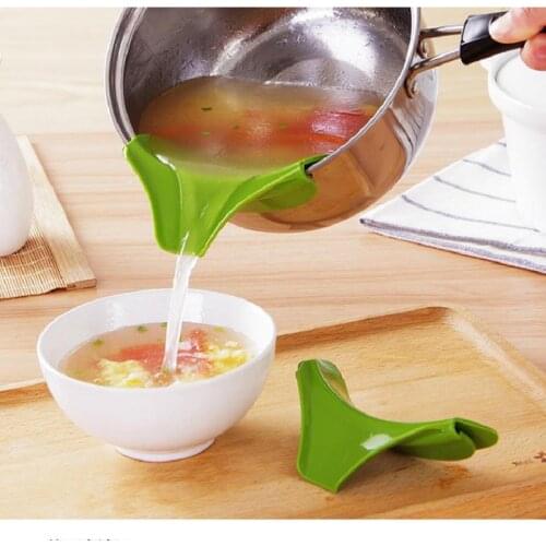 Kitchen Accessories Pots Pans Rim Leak-proof Kitchen Silicone Funnel Deflector Creative Kitchen Gadgets Cooking Tools Utensils