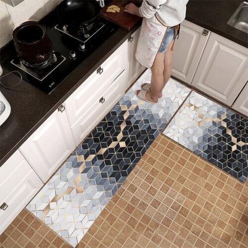 Waterproof Oilproof Kitchen Mat Antislip Bath Mat Soft Bedroom Floor Mat Living Room Carpet Doormat Kitchen Rug