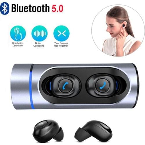 TWS Bluetooth Earphones Mini In ear Wireless Headset IPX6 Waterproof Earbuds with Mic Charging Case for iPhone Samsung Android