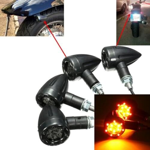 Motorcycle Bike LED Amber+red Turn Signal Blinker Light Indicator Bulbs 2021 New
