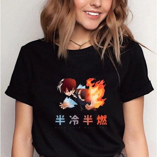 My Hero Academia All Might Plus Ultra T Shirt Japan Anime Shoto Todoroki Graphic Pure Cotton Tee Crew Neck Fashion Anime Clothes