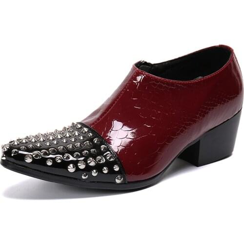 Sapatos masculinos 2020 alligator shoes for men mens high heels Zipper oxfords men dress office shoes luxury brand mens shoes