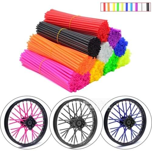 Color Bicycle Spokes Decoration Set Bike Motorcycle Wheel Spoke Wraps Rim Skin Cover Guard Motocross Kits 36 Wheel Spoke Wraps