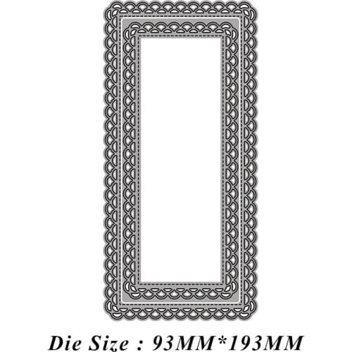 Rectangular Lace Border Metal Cutting Dies Scrapbooking Craft Mold Cut Die Stencil Handmade Paper Card Make Template Embossing