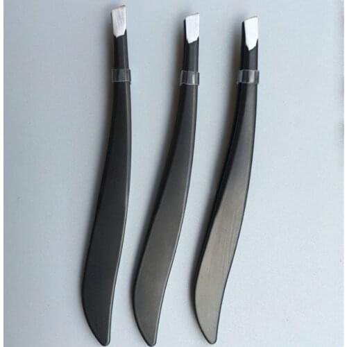 Sale stainless steel eyebrow pliers black beauty eyebrows clips tweezers makeup tools