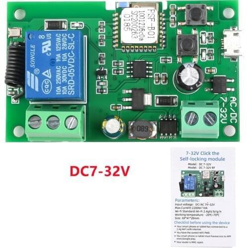 New DC 5V 7-32V YiWelink APP USB 1 way WiFi remote control relay switch module + support 433MHZ remote control