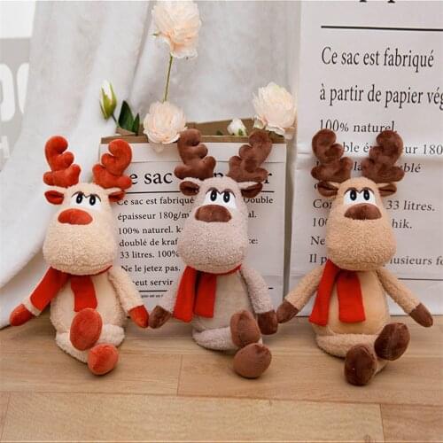 Christmas Dolls Elk Toys Xmas Figurines Christmas Gift for Kid Red Xmas Tree Ornament Santa Clauss Deer Doll Present 50CM