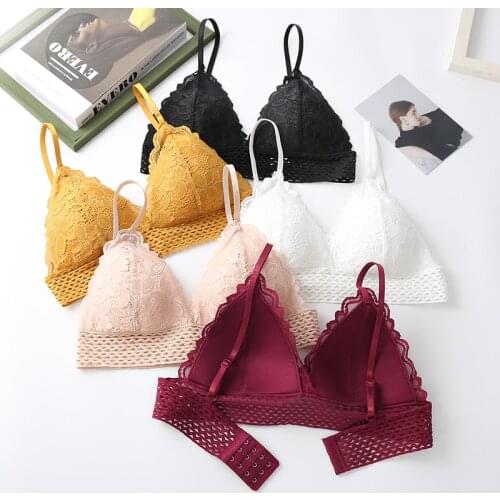 Sexy French Style Bra Push-up Underwear Beauty Back Corset Bralette Flower Lace Intimates Lingerie Tops нижнее белье женское