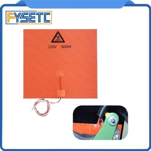 1PC Silicone Heater Pad 220V 600W 400x400mm For CR-10 S4 3D Printer Bed With Adhesive Backing