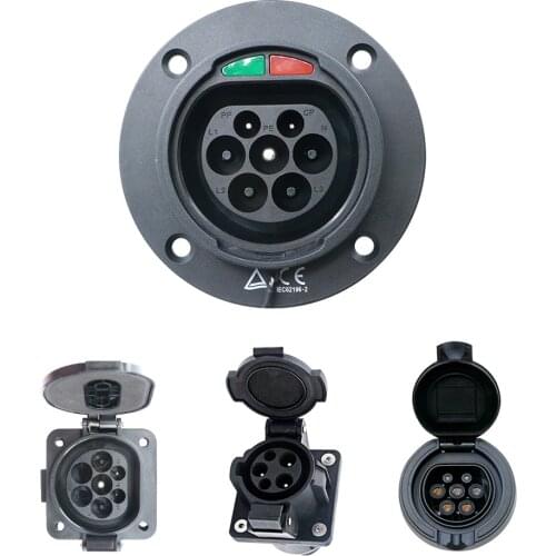 Type 2 Socket IEC 62196 Type 2 EV Connector For Electric Car Charging Use For EV Charging Station Side Male Socket 32A 3 Phase