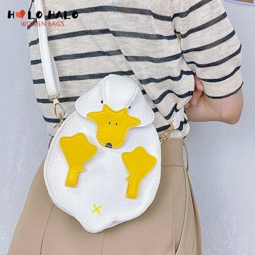 Cute Cartoon Duck Ladies Shoulder Bag Small Crossbody Bag for Women Messenger Bag Girls Purses and Handbags Pu Leather Pouch