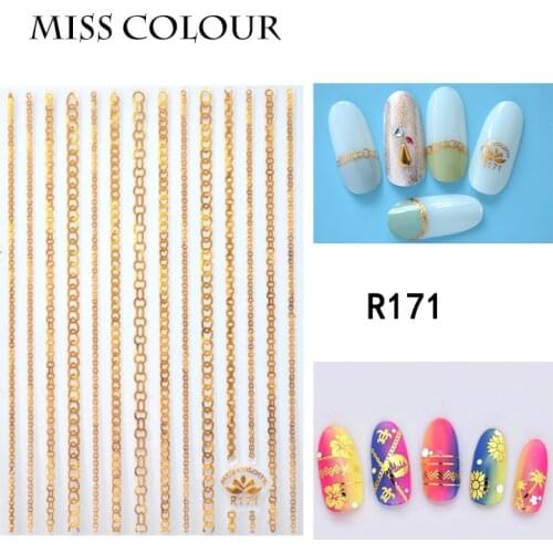 1Set Gold 3D Nail Art Stickers Decals Patch Metallic Flowers Designs Stickers For Nails Art Decoration Tips Salon Accessory Tool