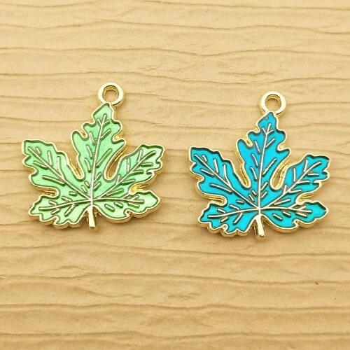 10pcs 20x21mm enamel leaf charm for jewelry making crafting fashion earring pendant diy bracelet charm necklace charms