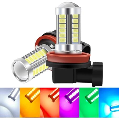 2pcs H8 H11 LED Bulbs HB4 9006 HB3 9005 Fog Lights Driving 5730 33SMD Tail Lamp Car Light parking 12V Auto 6000K White