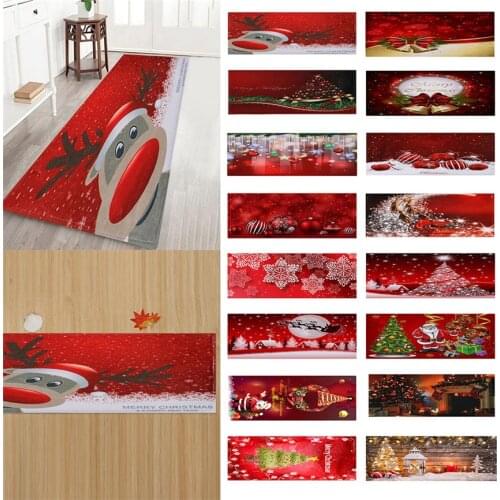 60*180cm Merry Christmas Door Mat Rug Welcome Doormats Indoor Home Carpets Decor Christmas Ornaments Party New Year