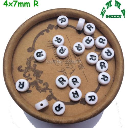 Acrylic Mini Beads 7mm White Alphabet Flat Round Letter Beads A to Z Acrylic Spacer Beads For DIY Bracelet