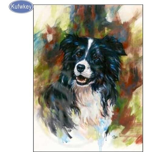 5D Diy Diamond Painting Border collie,Stitch Cross,full Diamond Embroidery dog 5d Diamond Mosaic Stickers Home Decoration,gift