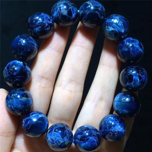 16.8mm Genuine Natural Pietersite Gemstone Bracelets For Women Men Anniversary Stretch Crystal Round Beads Bracelet Jewelry Gift