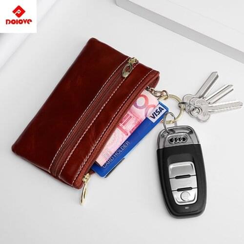 Brand New Genuine Leather Coin Purse Women Small Wallet Change Purses Money bag Zipper Card Holder Dollar Wallets Key Case Coin