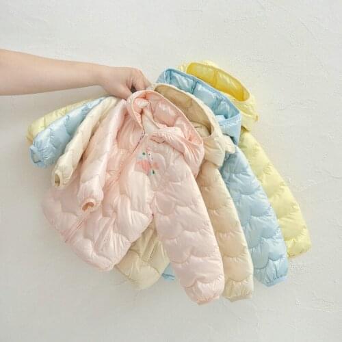 2021 Korean Winter Kids Coats Children Cartoon Cute Boys Lightweight Fashion Girls Hooded Snowsuit 1-7y Children Overcoat Parkas