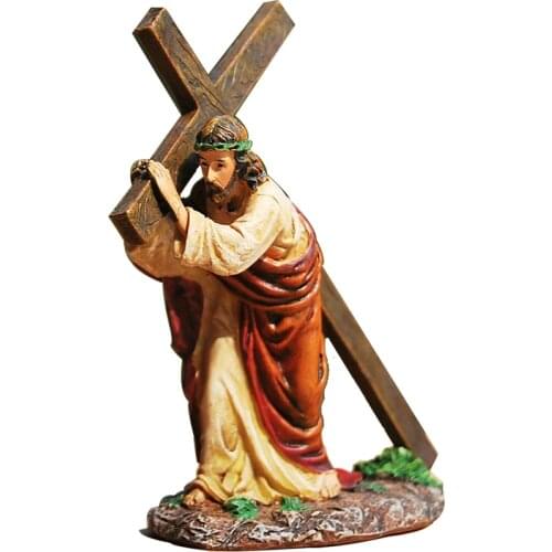 RESIN CROSS CRUCIFIX JESUS STATUE FIGURINE CHRISTIAN AUTOMOBILES DECORATION FURNISHING ACCESSORIES GIFT