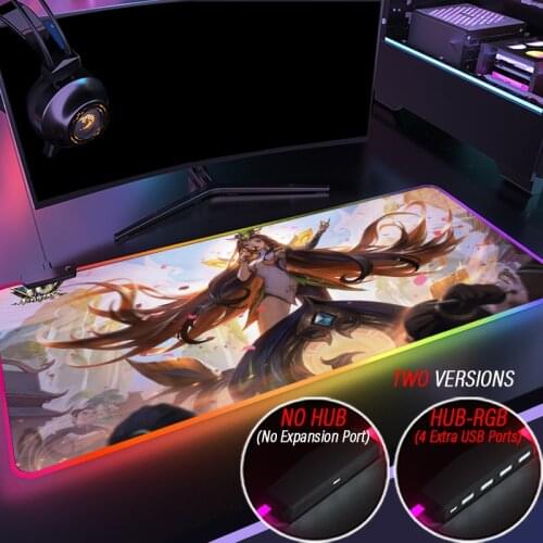 League of Legends Morty Gaming RGB MousePad Large LOL 10th Original Painting LED Mouse Pad Soft Laptop Notebook Mat for CSGO