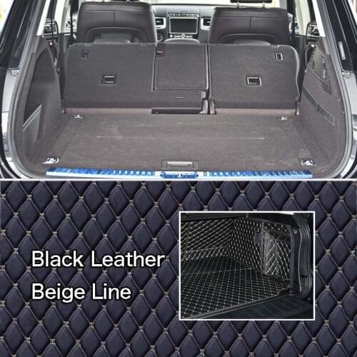 PU Leather Rear Trunk Cargo Liner Protector Mat Seat Back Cover For VolksWagen Touareg
