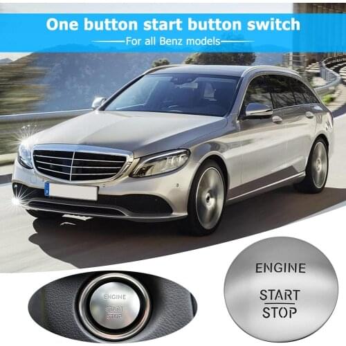Keyless Go Start Stop Push Button Engine Ignition Switch 2215450714 Silver For W164 W205 Metal Button Switch