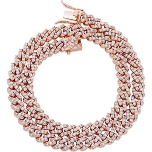 JINAO New 8MM High Quality Miami Cuban Chain Iced Out Cubic Zirconia Necklace Hip Hop Jewelry For Women Gift