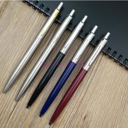 200pcs/lot Metal Ballpoint Pen Core Solventborne Automatic Ballpoint Pens For School Office Writing 0.7mm Ink Black Blue