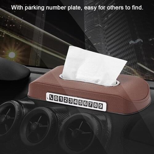 Multifunctional Tissue Box Plastic Seat Type Car High-grade Tissue Case Box Central Control Temporary Stop Sign Napkin Drawer