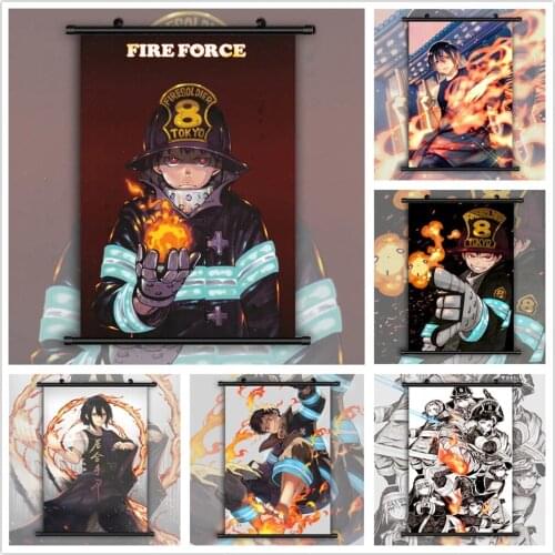 Wall Art Canvas Pictures Enen No Shouboutai Fire Force Kusakab Modern Painting Print Poster Plastic Hanging Scrolls Home Decor
