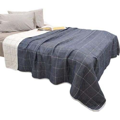 Quilt Cotton Six Layer Gauze Towel Adult Plaid Sheet Blanket Sofa Bed Quilt King Size Blankets Luxury Quilts Fashion Super Soft