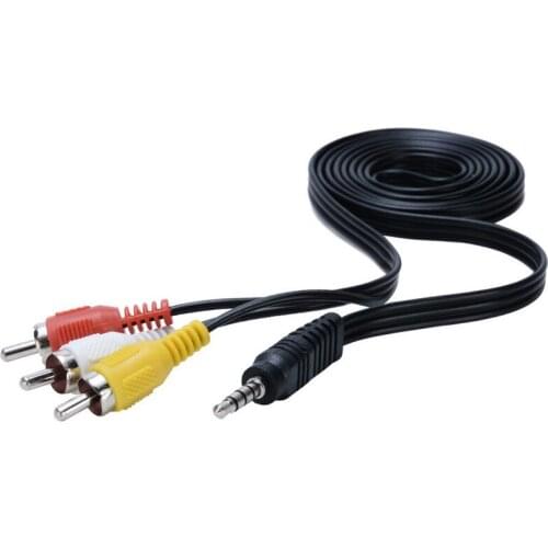 WHOLESALE/50PCS 3.5mm Jack to 3 RCA Male Plug Adapter Audio Converter 3.5mm Jack Plug to 3 RCA Cables Cord for Audio Video AV