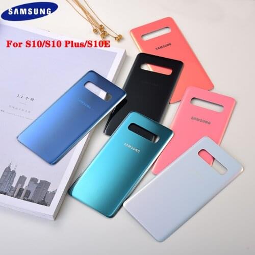 Original Back Glass Replacement For Samsung Galaxy S10 S10e S10 Plus S10+ G973 G975 Battery Cover Rear Door Housing Case & Logo