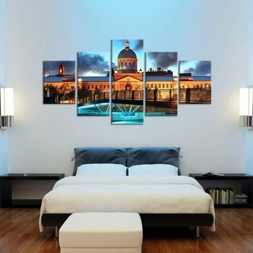 Full Round Drill 5D Diy Diamond Painting "5 Pieces Bridge Castle Scenery"Embroidery Cross Stitch Mosaic Home DecorationZP-3957