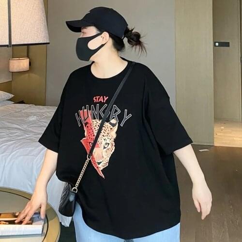 Size 8XL 150KG Leopard t shirt For Women White Black T Shirts Plus Size Women Clothing Short Sleeve Casual Female Tops