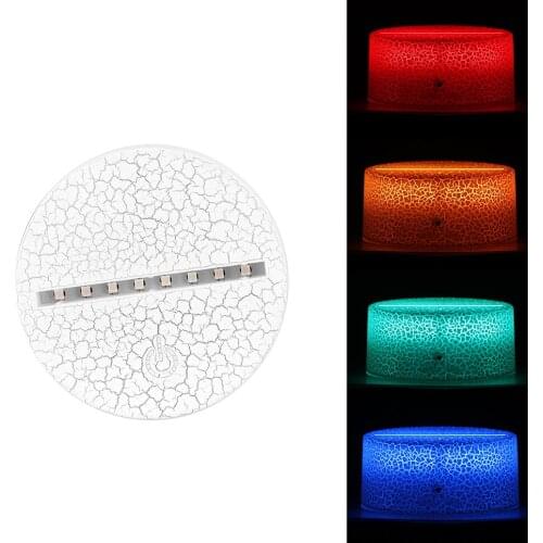Romantic Night Light 7 Colors 3D Lamp Table Lamp Festival Birthday USB Battery Crack Base Christmas Gift Visual Light