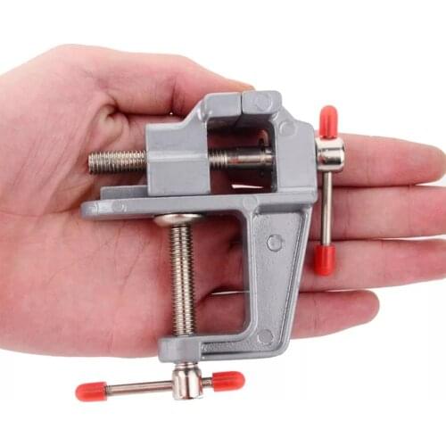 Hand Tools 3.5" Aluminum Miniature Clamp On Table Bench Vise Mini Tool Vice For DIY Jewelries Craft mould Fixed Repair Tool