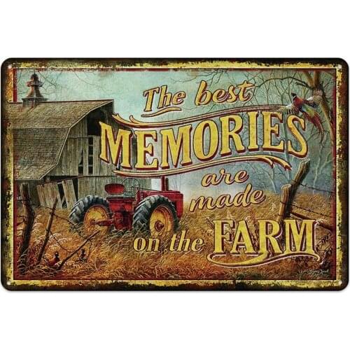 The Best Memories are Made On The Farm Retro Metal Tin Sign Plaque Poster Wall Decor Art Shabby Chic Gift